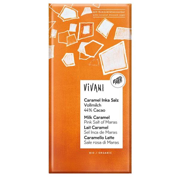 VIVANI CHOCOLATE CON LECHE CARAMELO Y SAL ROSA DE MARAS